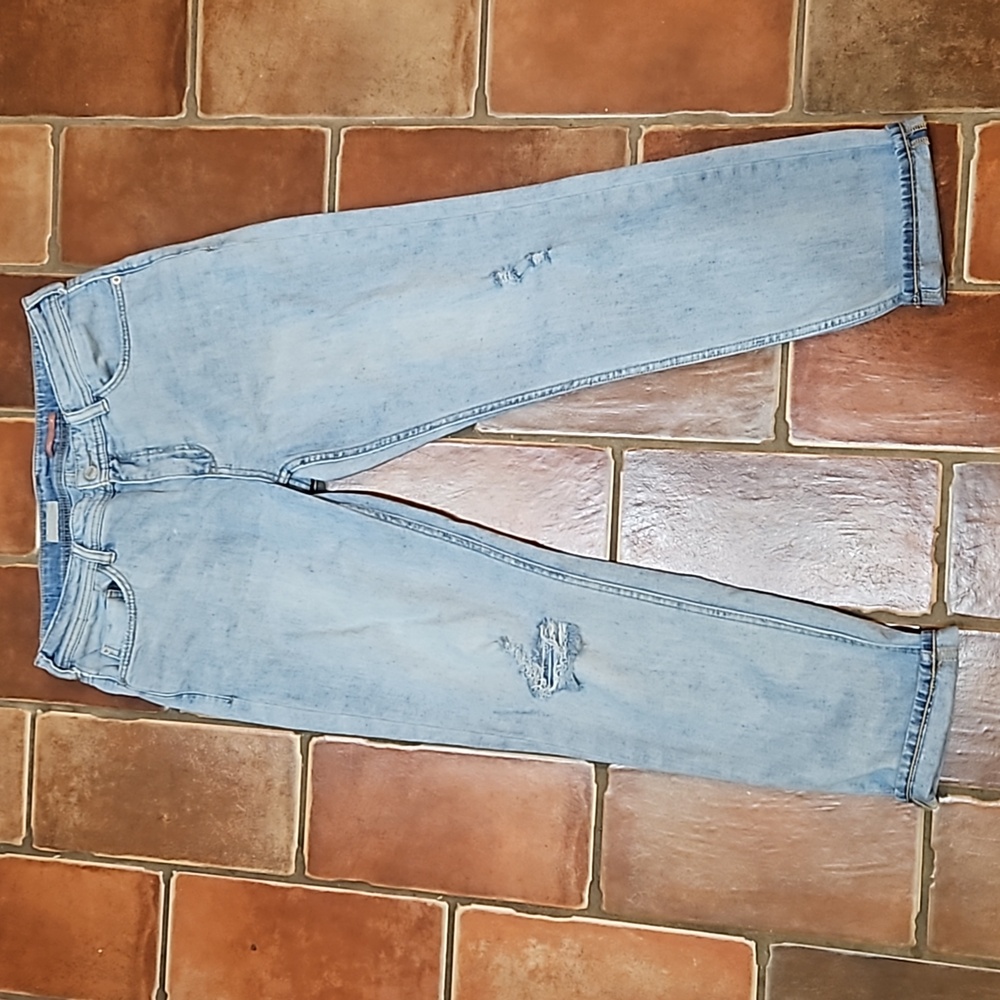 Anthropologie Light Wash Slim Boyfriend Jeans